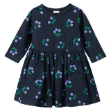 Nature Baby Long Sleeve Twirl Dress Winter Berry Navy Print