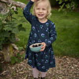 Nature Baby Long Sleeve Twirl Dress Winter Berry Navy Print