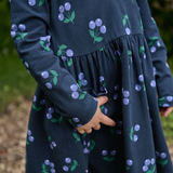 Nature Baby Long Sleeve Twirl Dress Winter Berry Navy Print