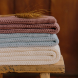 Nature Baby Merino Knit Blanket - Rhubarb