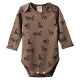 Nature Baby Long Sleeve Merino Bodysuit Foxy Print