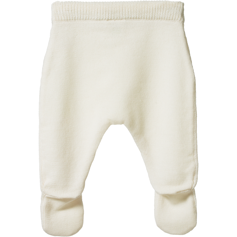 Nature Baby Merino Knit Footed Rompers Natural