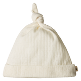 Nature Baby Pointelle Merino Knotted Beanie - Natural
