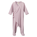 Nature Baby Long Sleeve Merino Kimono Bodysuit Lilac