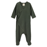 Nature Baby Long Sleeve Merino Kimono Bodysuit Thyme