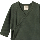 Nature Baby Long Sleeve Merino Kimono Bodysuit Thyme