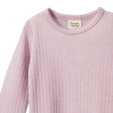 Nature Baby Merino Pointelle Long Sleeve Cloud Tee Lilac
