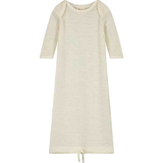 Nature Baby Merino Pointelle Sleeping Gown - Natural