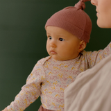 Nature Baby Merino Pointelle Knotted Beanie - Woodland Rose