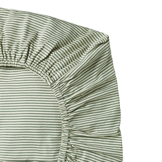 Nature Baby Fitted Sheet Jersey Nettle Pinstripe