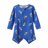 Nature Baby One Piece Bathing Trunks Fish Fable Blue Print