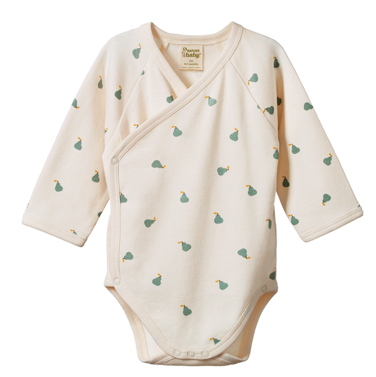 Nature Baby Long Sleeve Kimono Bodysuit - Petite Pear