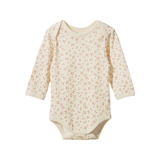 Nature Baby Pointelle Long Sleeve Bodysuit Dandelion Print