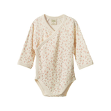 Nature Baby Pointelle Kimono Long Sleeve Bodysuit Dandelion Print