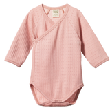 Nature Baby Pointelle Kimono Bodysuit Rose Bud