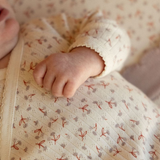 Nature Baby Pointelle Kimono Long Sleeve Bodysuit Dandelion Print