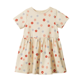 Nature Baby Saturday Dress Petite Flora Stamp Print