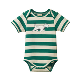 Nature Baby Short Sleeve Bodysuit Dog Walk Peppermint