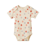 Nature Baby Short Sleeve Bodysuit Petite Flora Stamp Print