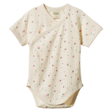 Nature Baby Short Sleeve Kimono Pointelle Bodysuit Posey Bloom