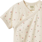Nature Baby Short Sleeve Kimono Pointelle Bodysuit Posey Bloom