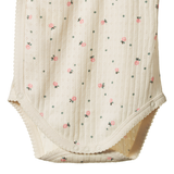 Nature Baby Short Sleeve Kimono Pointelle Bodysuit Posey Bloom
