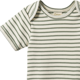 Nature Baby Short Sleeve Bodysuit - Nettle Sailor Stripe