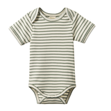 Nature Baby Short Sleeve Bodysuit - Nettle Sailor Stripe
