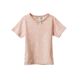 Nature Baby Shortie Pyjama Set Flora Stamp Rose Dust