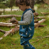 Nature Baby Splash Overalls - Puffin Teal Print