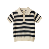 Nature Baby Stevie Polo Navy Bold Stripe
