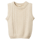 Nature Baby Walter Vest Oatmeal Marl Cable Knit