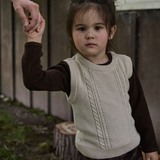 Nature Baby Walter Vest Oatmeal Marl Cable Knit