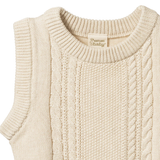 Nature Baby Walter Vest Oatmeal Marl Cable Knit