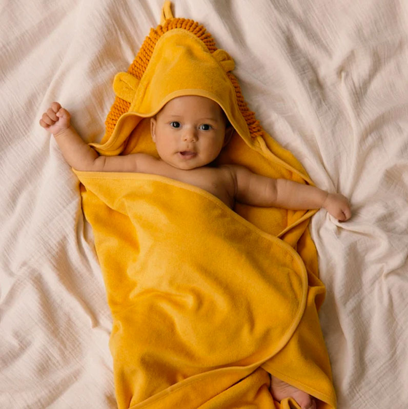 Nature Baby Lion Hooded Towel Sunshine
