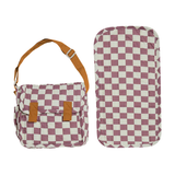 Olli Ella Carrie Convertible Changing Set - Plum Check