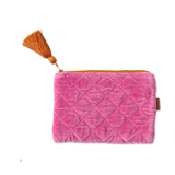 Kip & Co Pink Velvet Cosmetics Purse