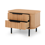 Miller Ribbed Oak Bedside