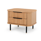 Miller Ribbed Oak Bedside