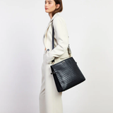 Saben Beatrice Shoulder Bag Black Croc