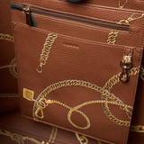 Saben Carter Tote Black/Tan Chain Print