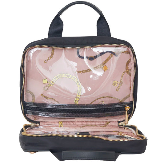 Saben Tanner Toiletry Bag Black and Chain Print
