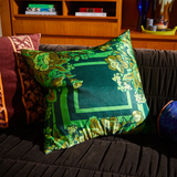 Sage & Clare Eliza Silk-Linen Cushion - Verdant
