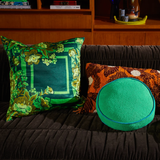 Sage & Clare Eliza Silk-Linen Cushion - Verdant