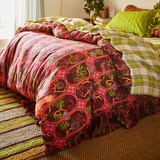 Sage & Clare Naia Linen Quilt Cover - Garnet