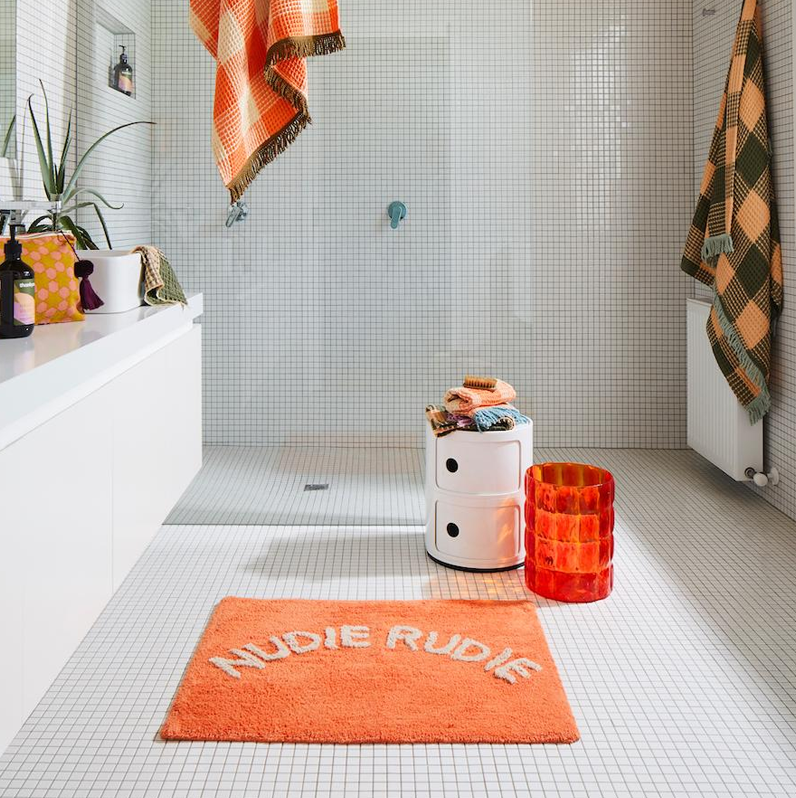 Sage & Clare Tula Nudie Bath Mat - Tangerine