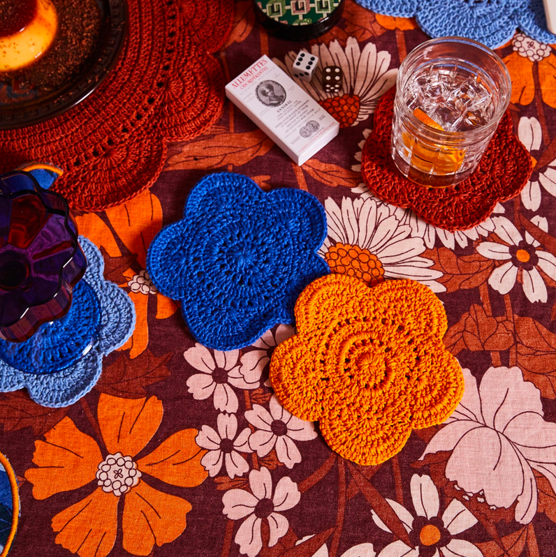 Sage & Clare Chumo Crochet Coaster Set - Lapis