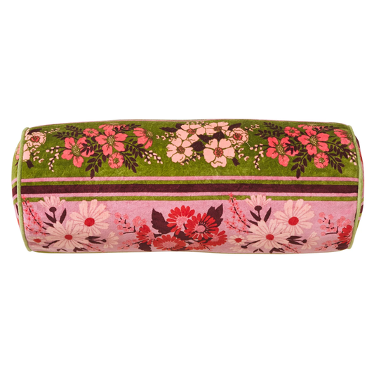 Sage & Clare Devi Velvet Bolster Cushion - Rosewater