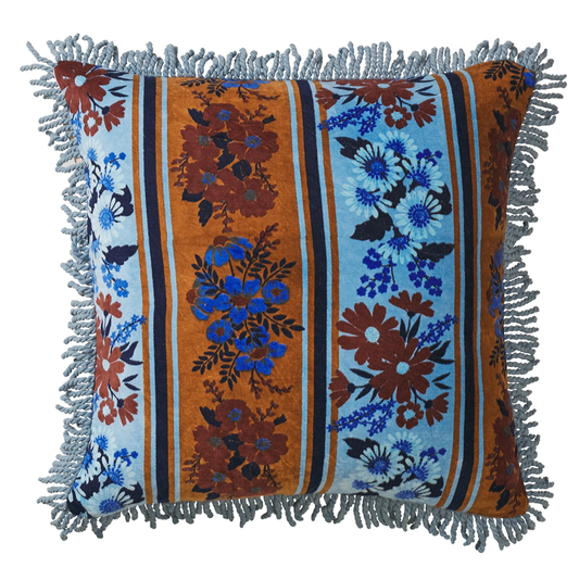 Sage & Clare Devi Velvet Cushion - Blue Jean