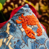 Sage & Clare Lucia Embroidered Cushion - Cerulean